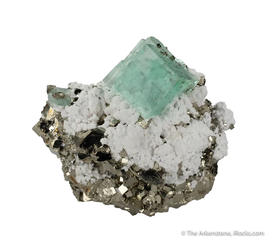 Fluorite with Calcite and Pyrite - image 2