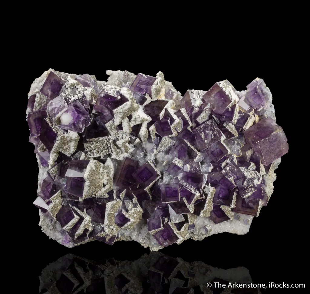 Fluorite with Calcite and Pyrite "snowcaps" image