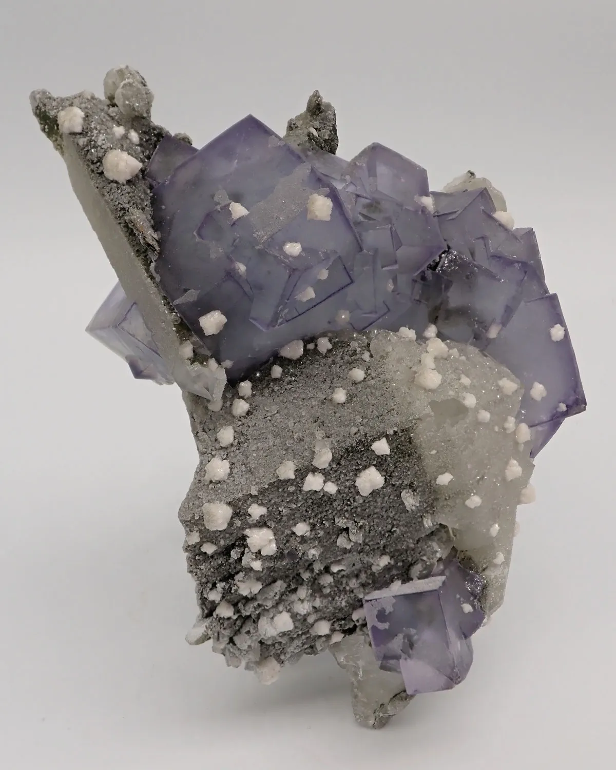 Fluorite with Calcite and Quartz - image 2