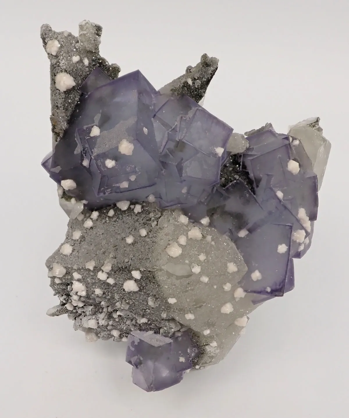 Fluorite with Calcite and Quartz - image 1