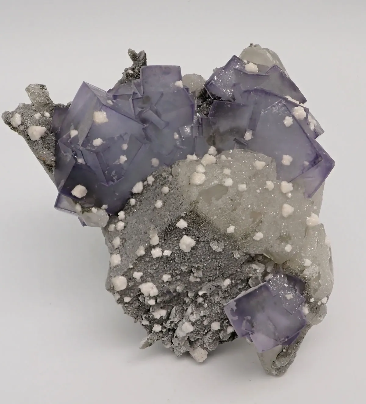 Fluorite with Calcite and Quartz - image 3
