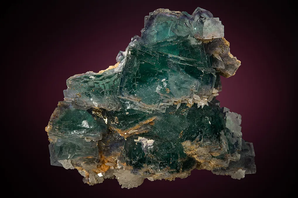 Fluorite with Calcite and Quartz image