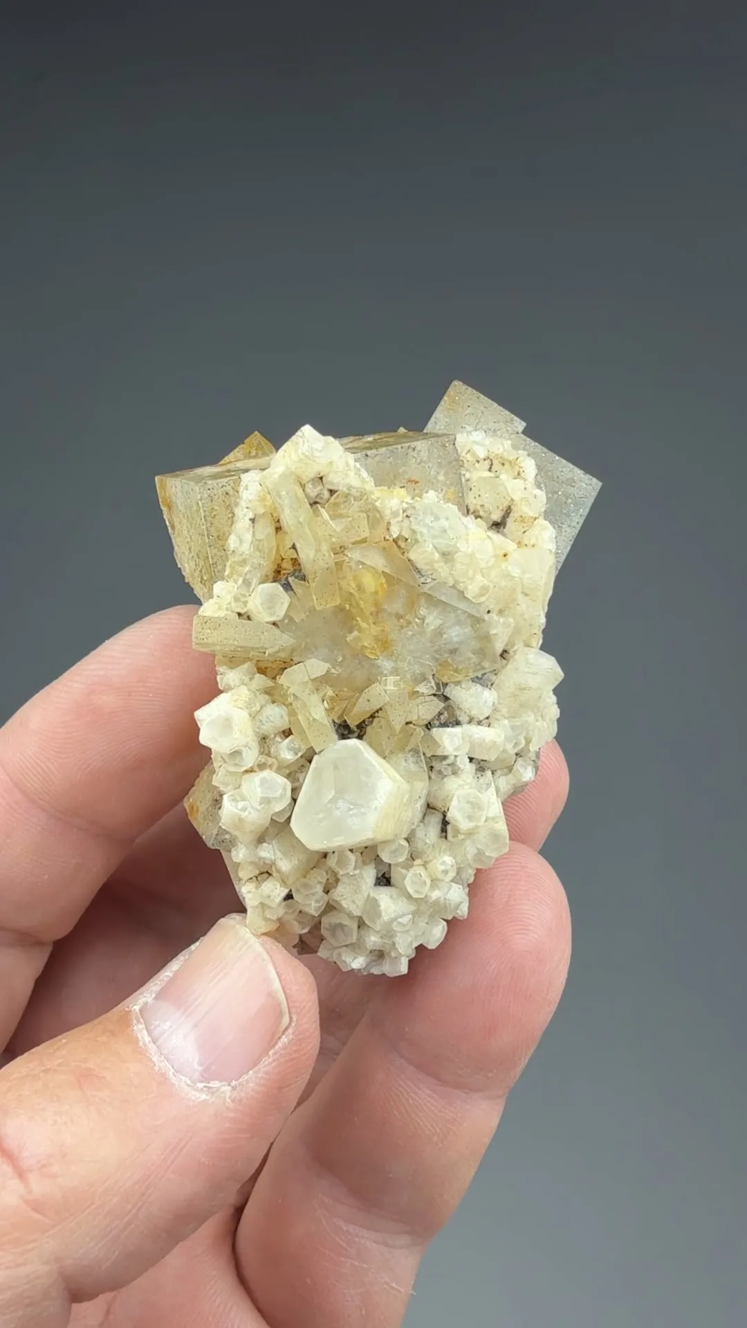 Fluorite with Calcite, Barite - image 2