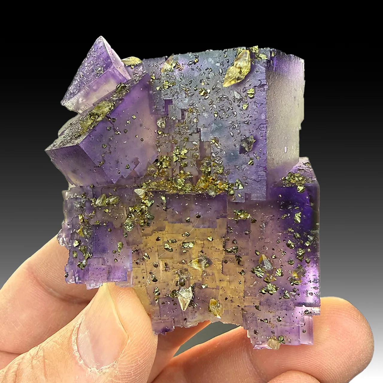 Fluorite with Calcite, Chalcopyrite - image 1