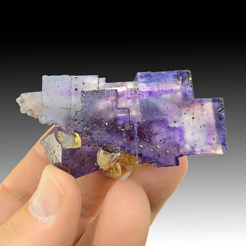 Fluorite with Calcite, Chalcopyrite image