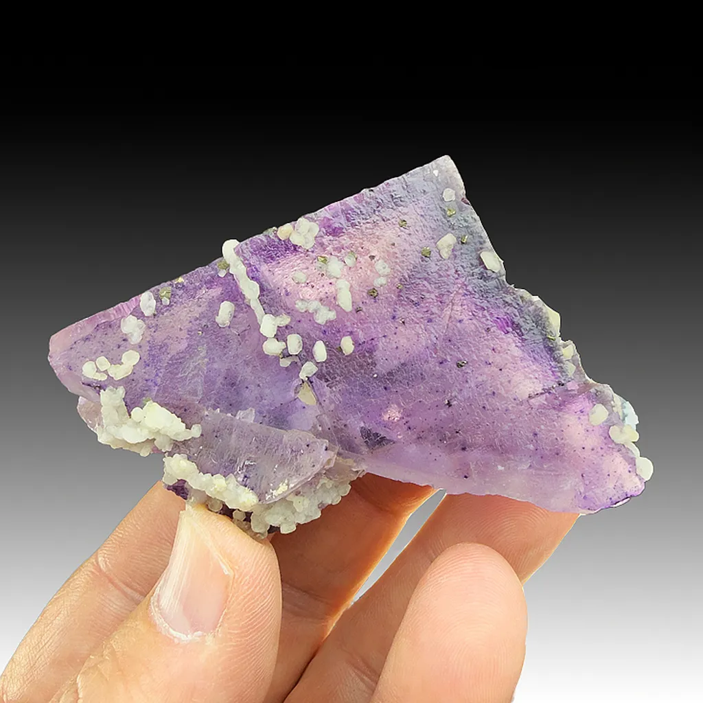 Fluorite with Calcite, Chalcopyrite image