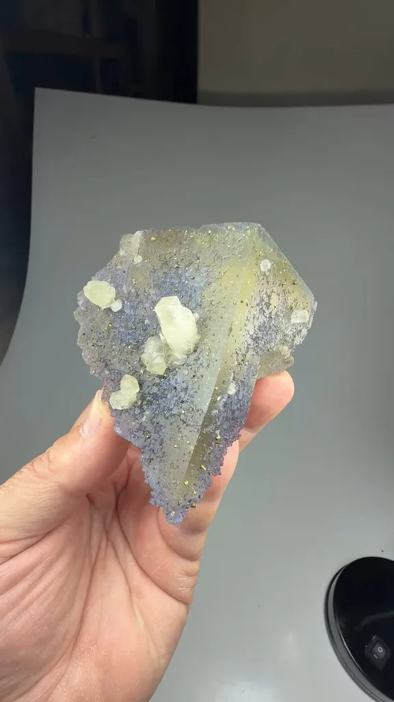 Fluorite with Calcite, Chalcopyrite image