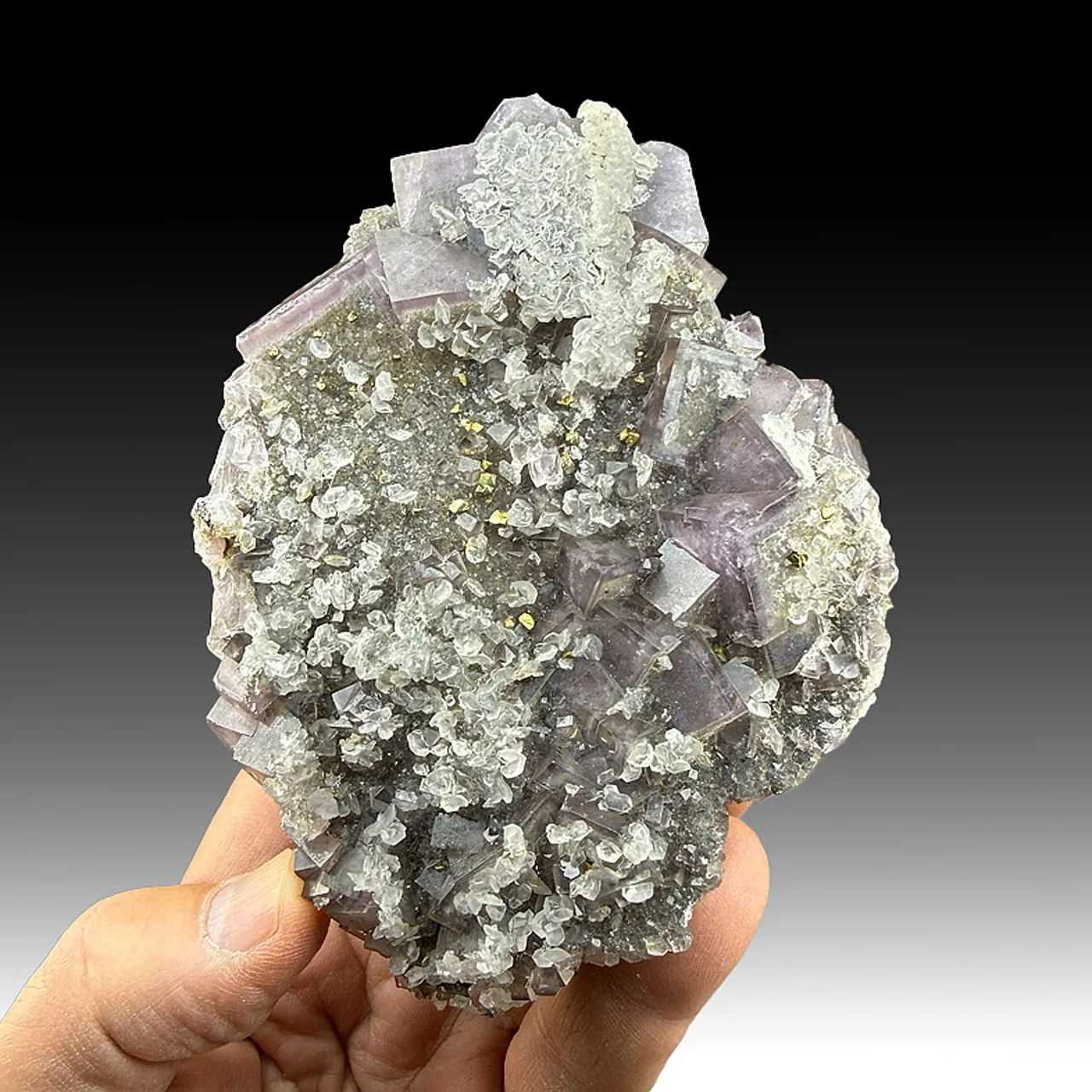Fluorite with Calcite, Chalcopyrite - image 1