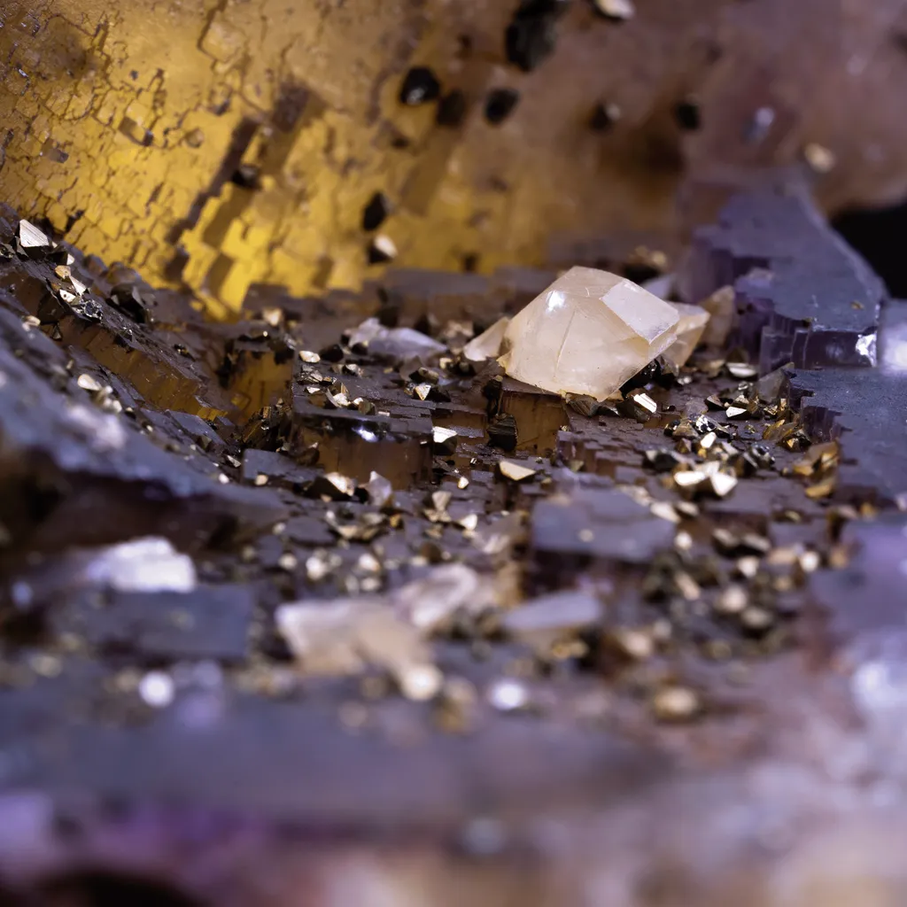 Fluorite with Calcite & Chalcopyrite - Denton Mine image
