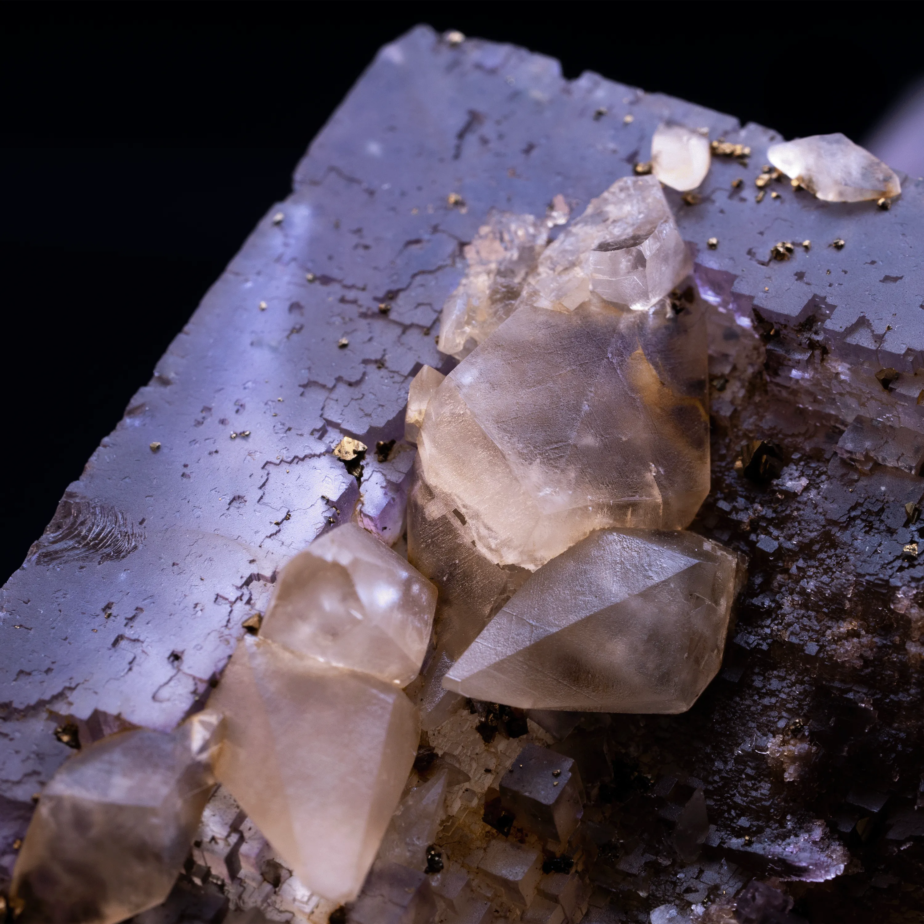 Fluorite with Calcite & Chalcopyrite - Denton Mine - image 4