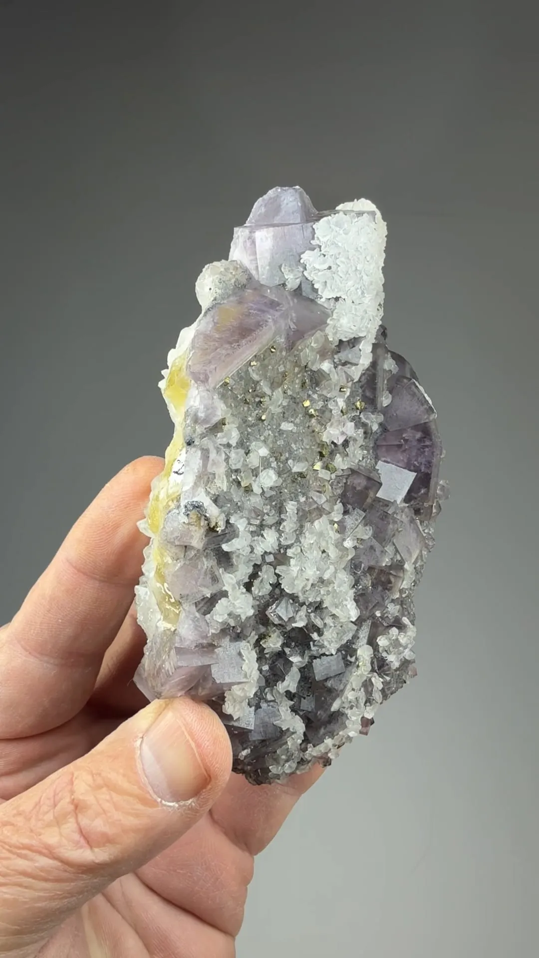 Fluorite with Calcite, Chalcopyrite - image 2