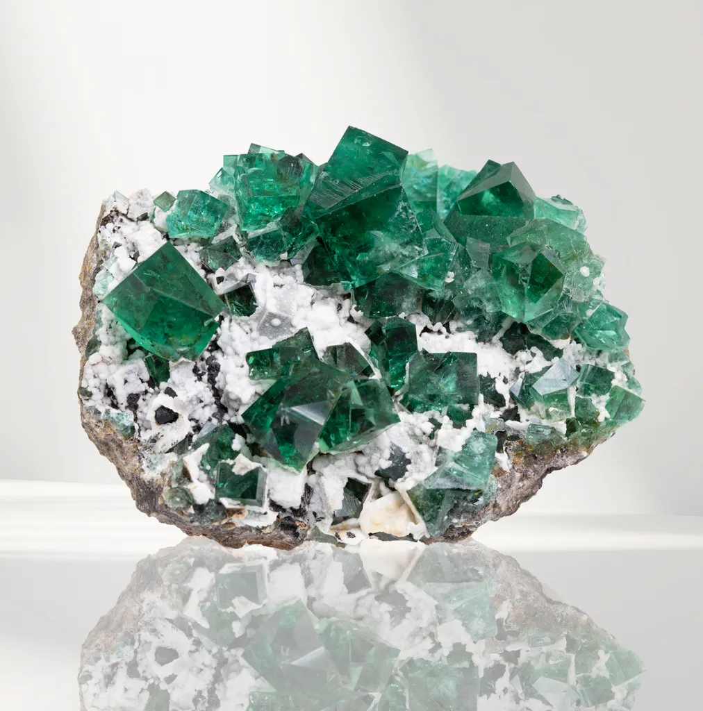 Fluorite with calcite from the November Gem pocket, UK, England, Rogerley Quarry, Diana Maria Mine image