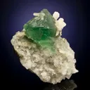 Fluorite With Calcite on Quartz - image 3