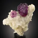 Fluorite with Calcite on Quartz - image 1
