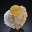 Fluorite with Calcite on Quartz - image 1