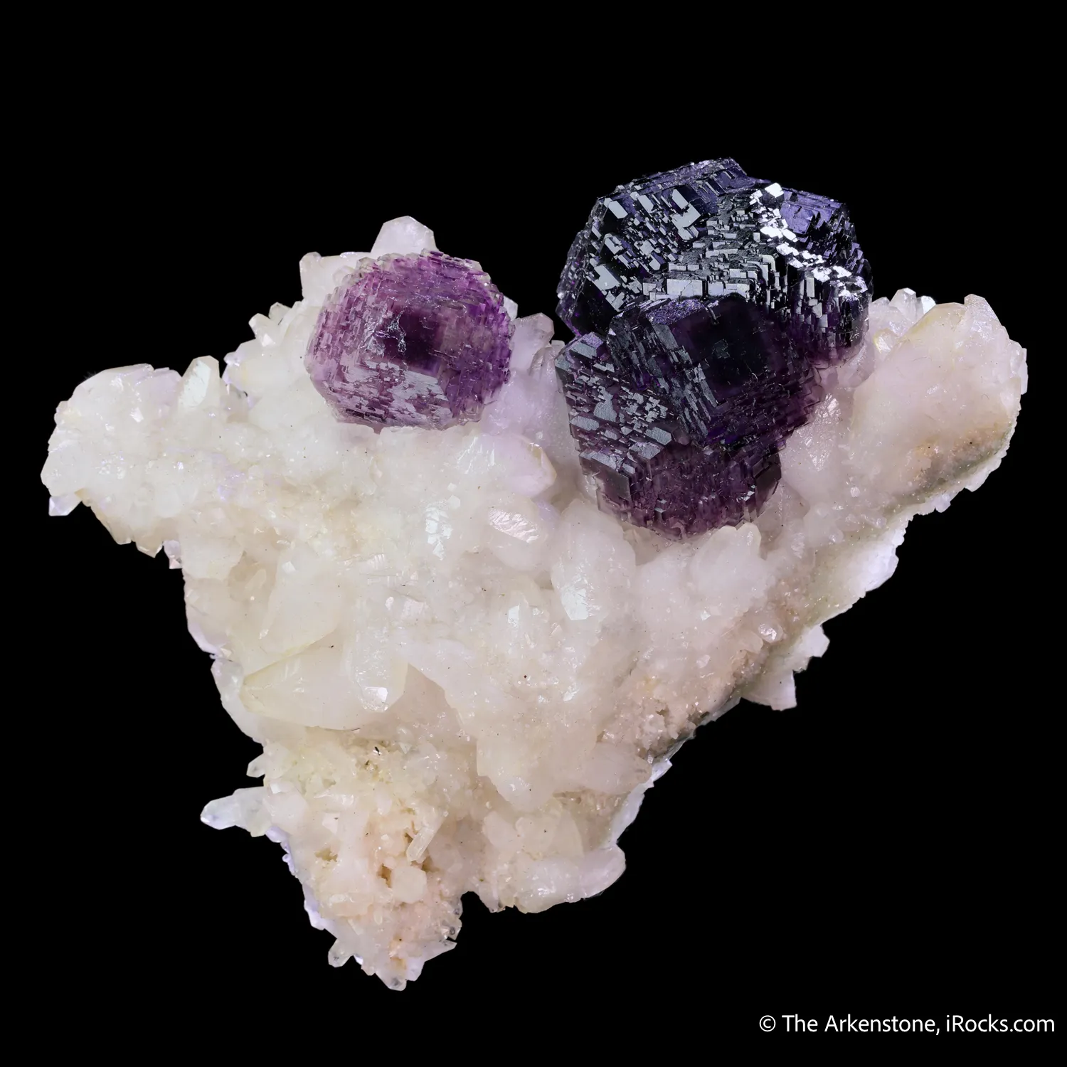 Fluorite with Calcite on Quartz - image 5
