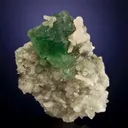 Fluorite With Calcite on Quartz - image 2