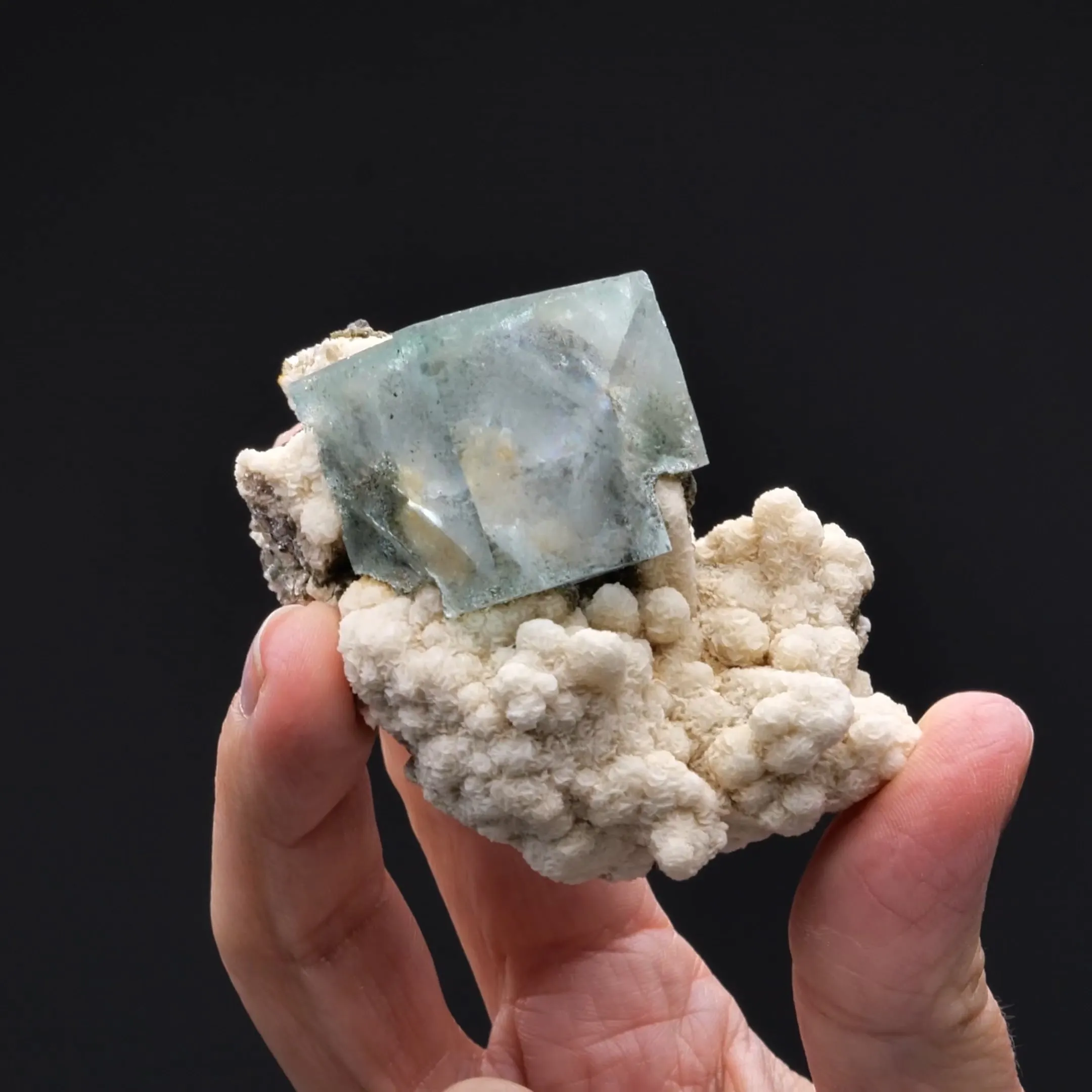 Fluorite with Calcite on Quartz - image 2