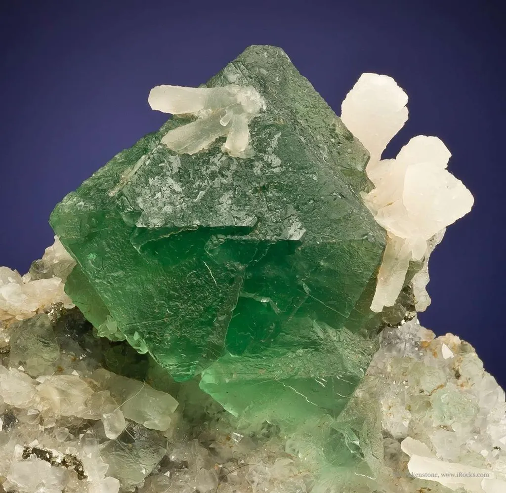 Fluorite With Calcite on Quartz image