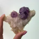 Fluorite with Calcite on Quartz - image 2