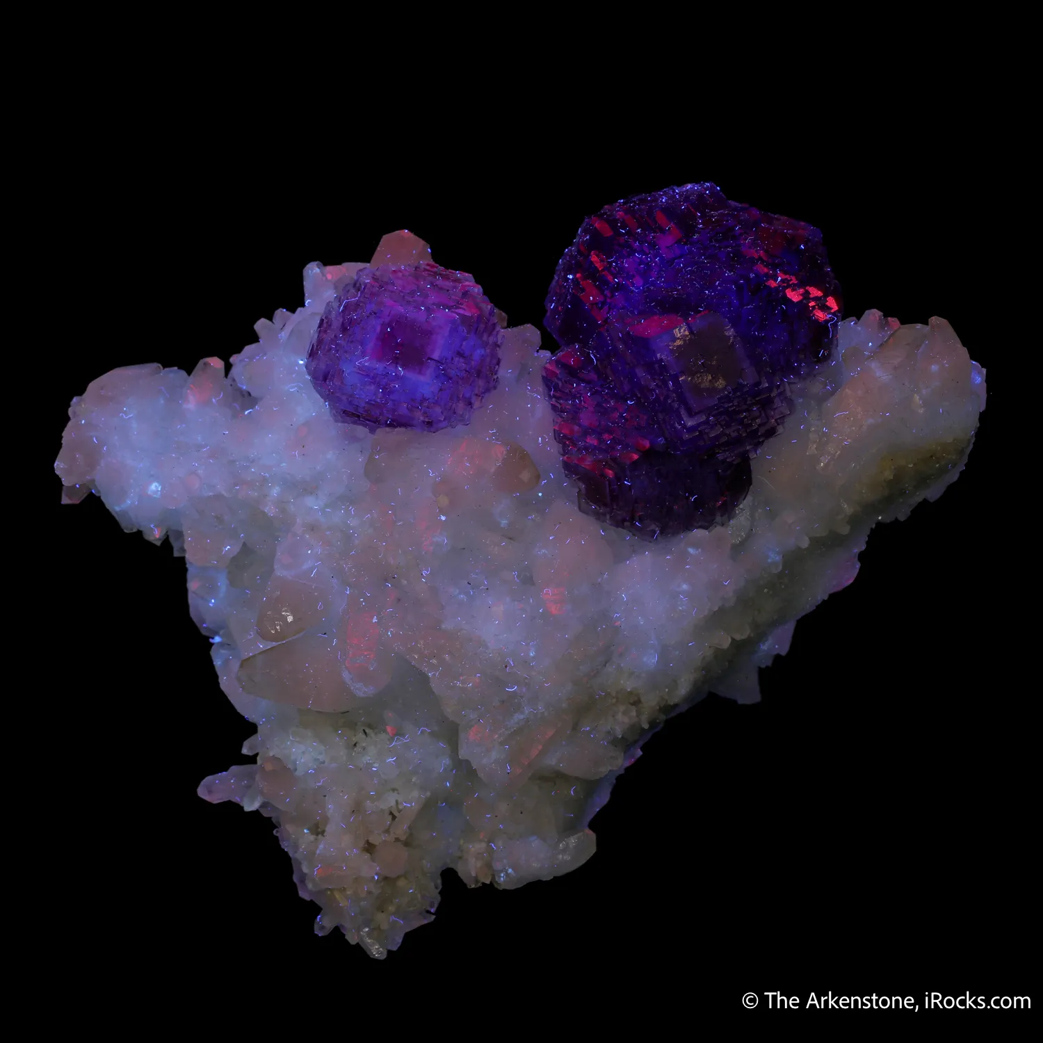 Fluorite with Calcite on Quartz - image 6