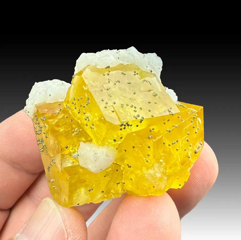 Fluorite with Calcite, Pyrite image