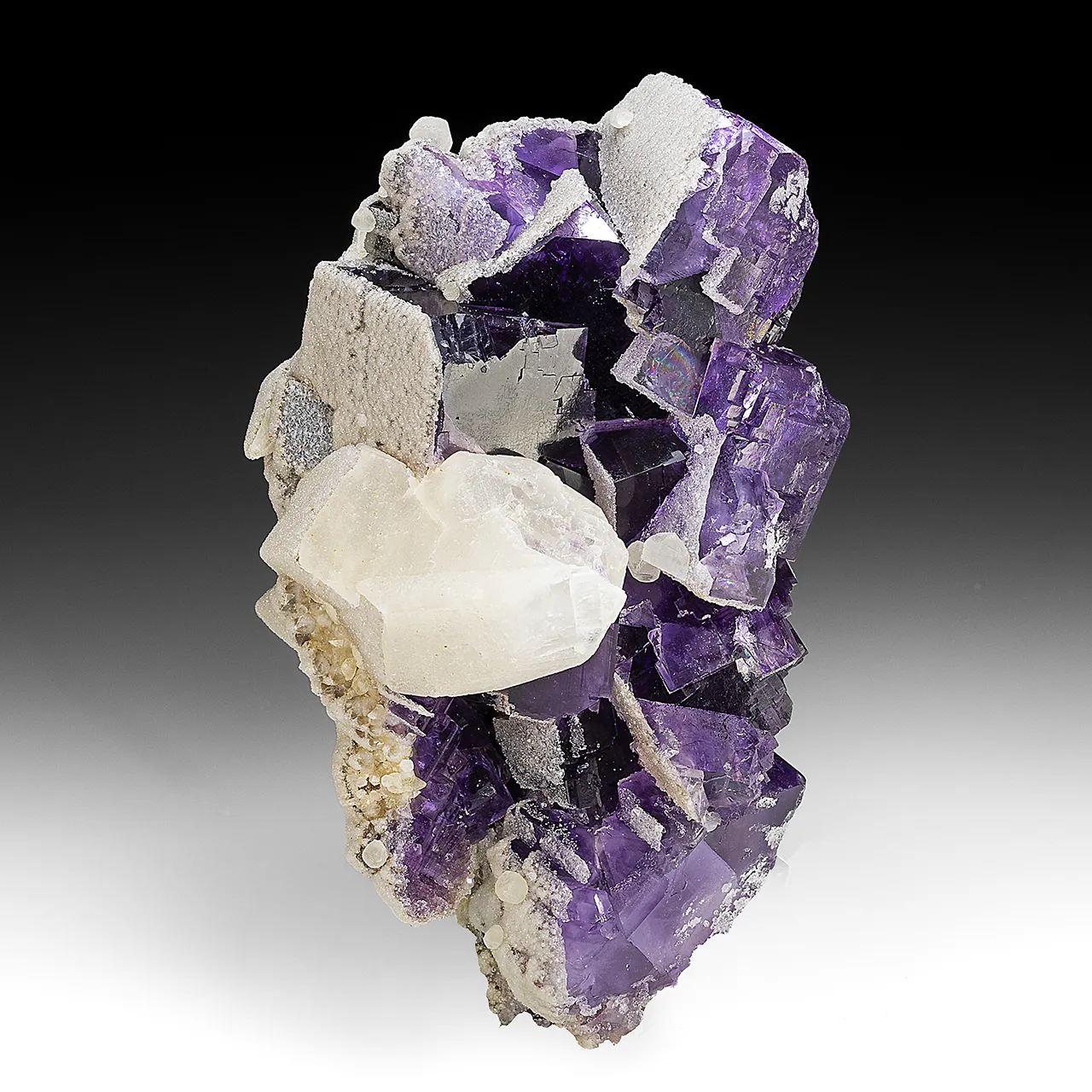 Fluorite with Calcite, Quartz - image 1