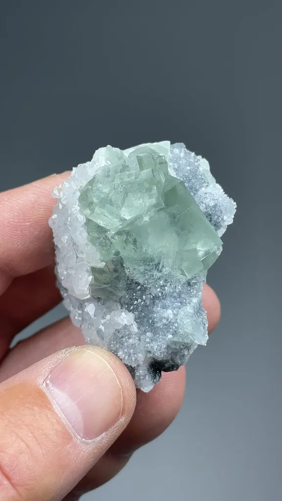 Fluorite with Calcite, Quartz - image 2