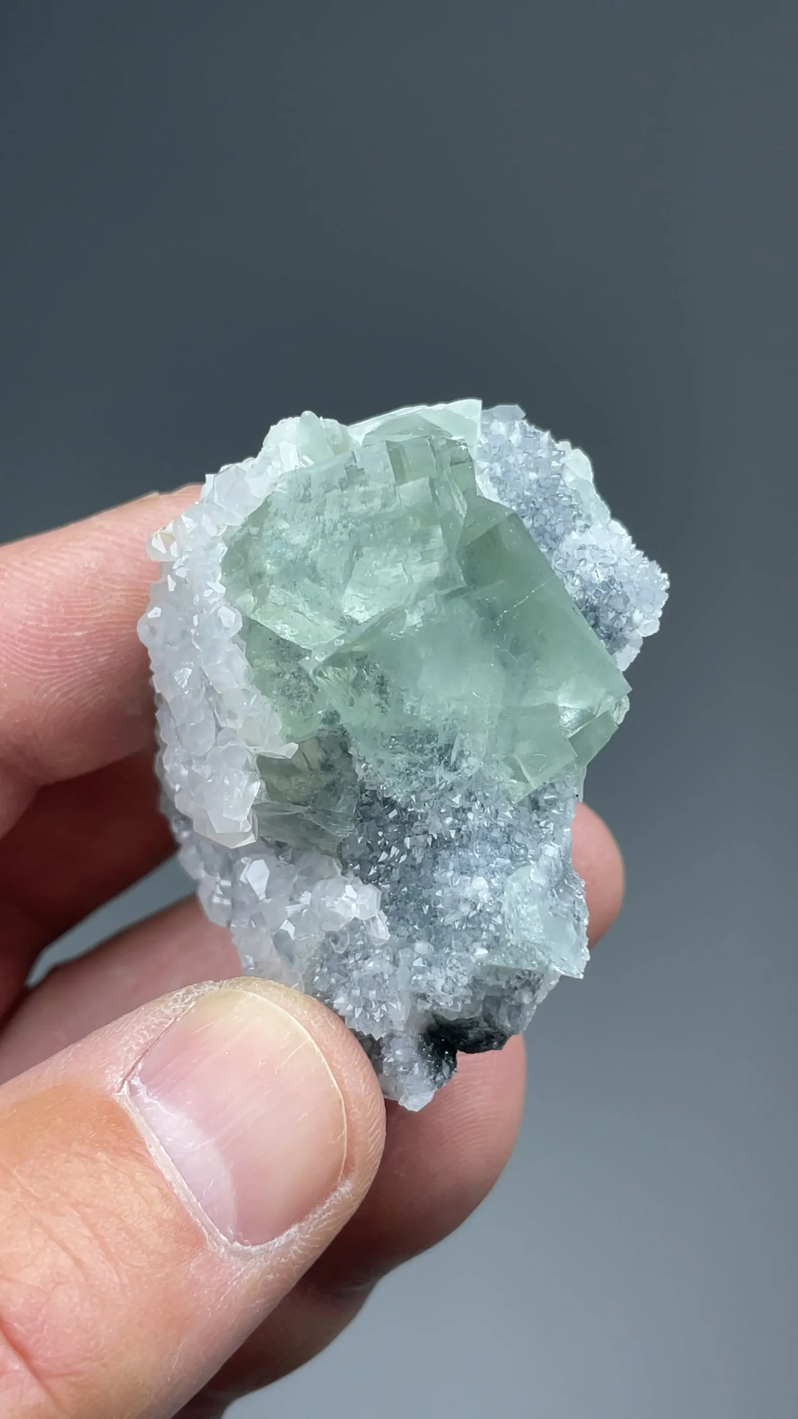 Fluorite with Calcite, Quartz - image 2