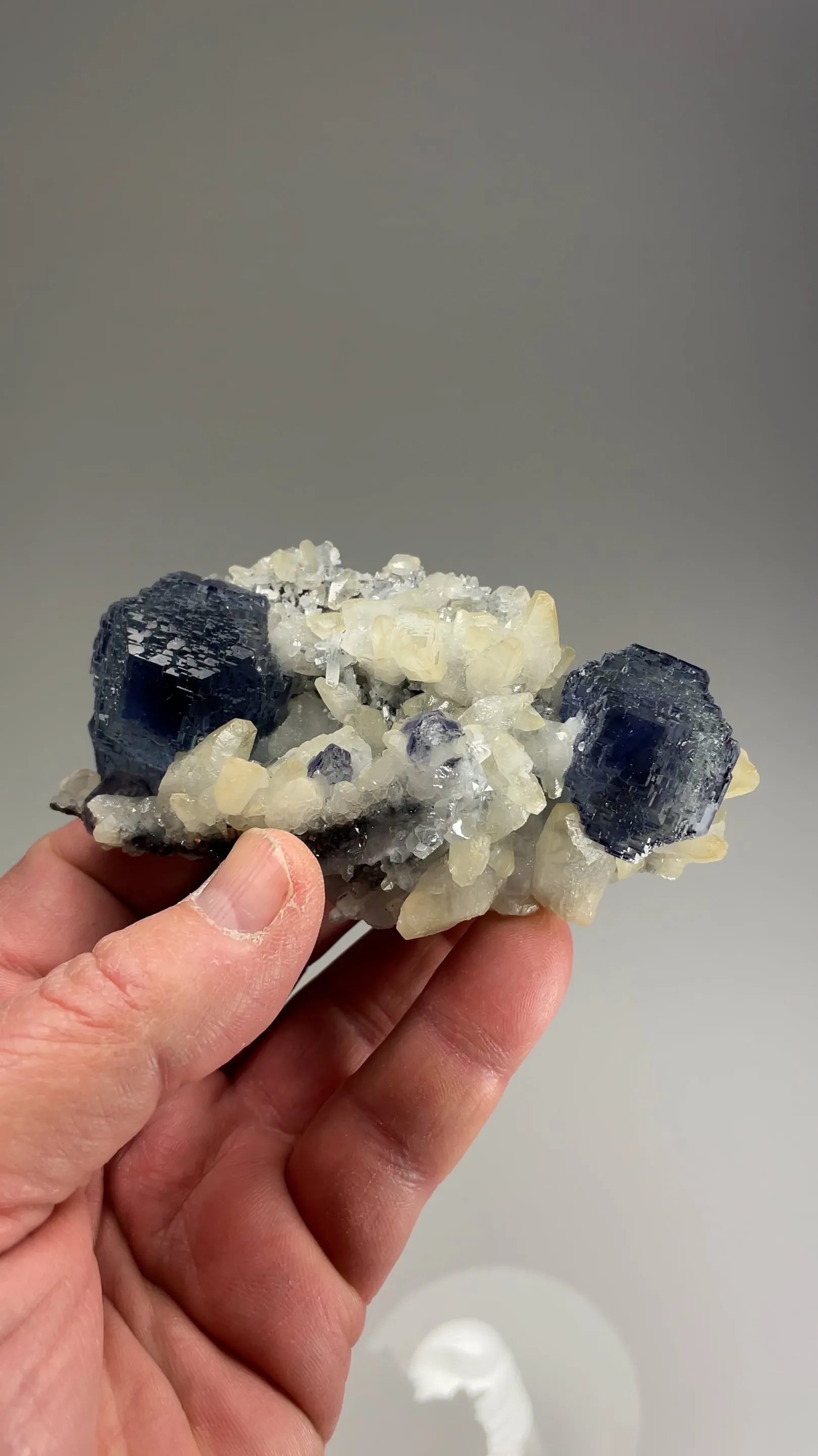 Fluorite with Calcite, Quartz - image 2