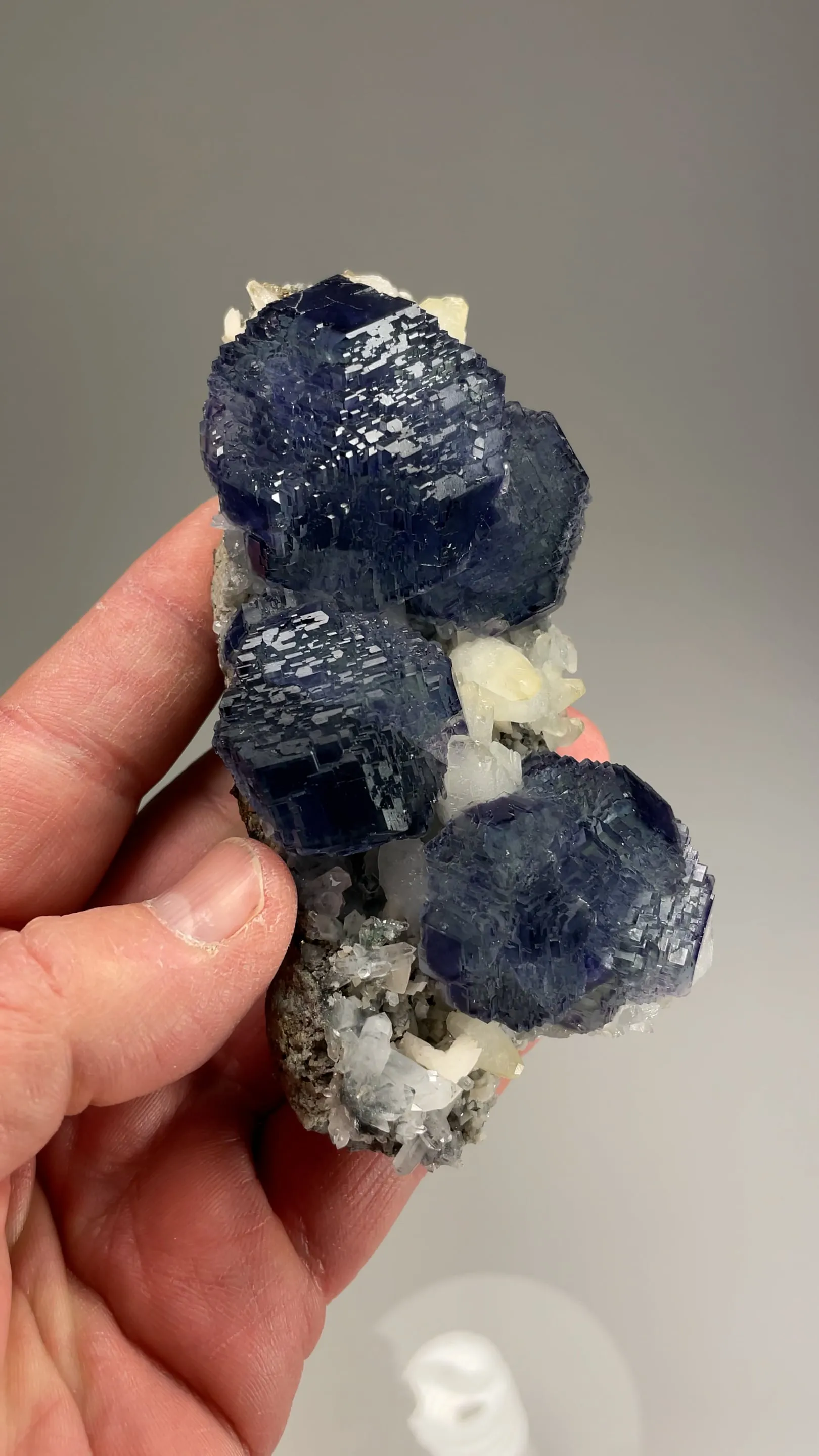 Fluorite with Calcite, Quartz - image 2