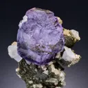 Fluorite with Calcite, Quartz Dolomite, Muscovite and Pyrite - image 1