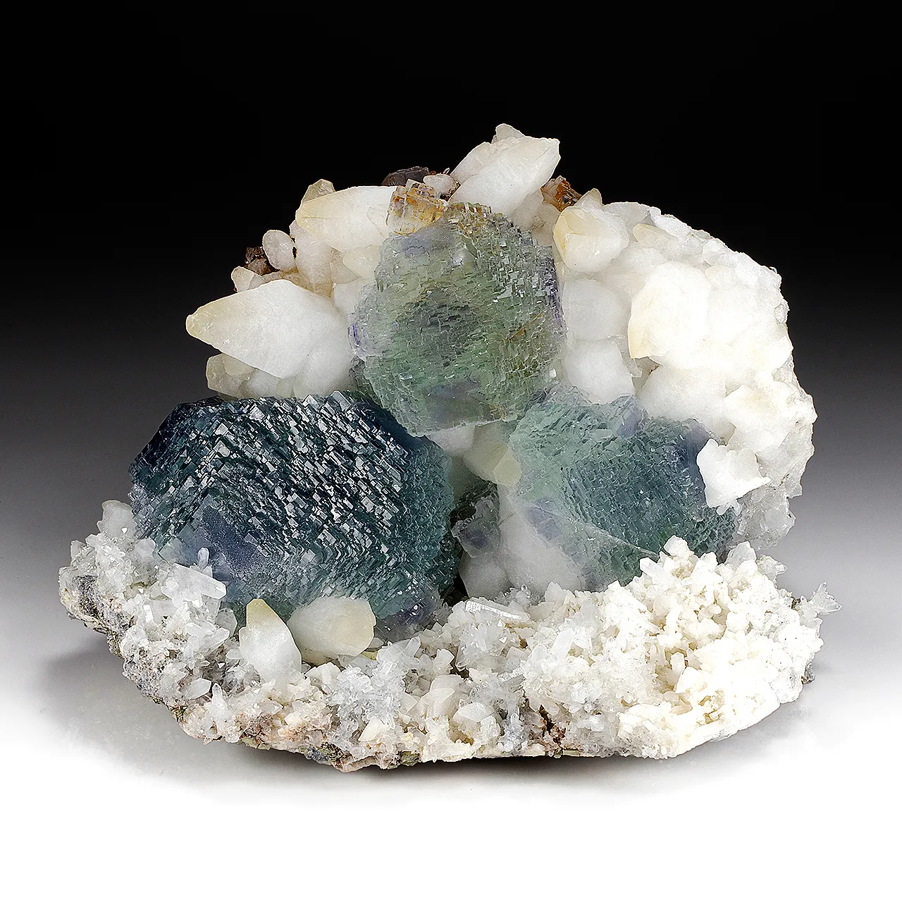 Fluorite with Calcite, Quartz - image 1