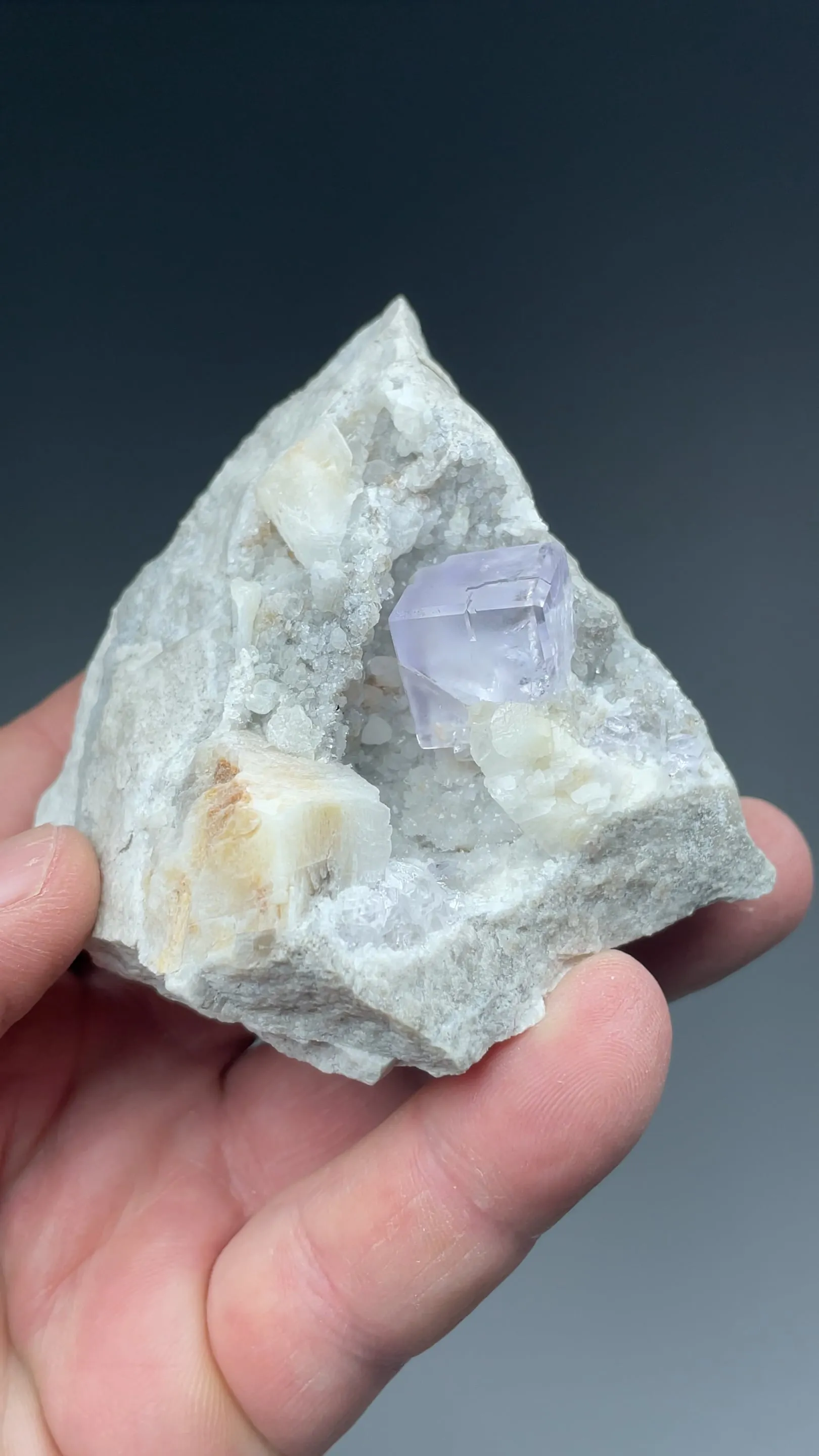 Fluorite with Calcite, Quartz - image 2