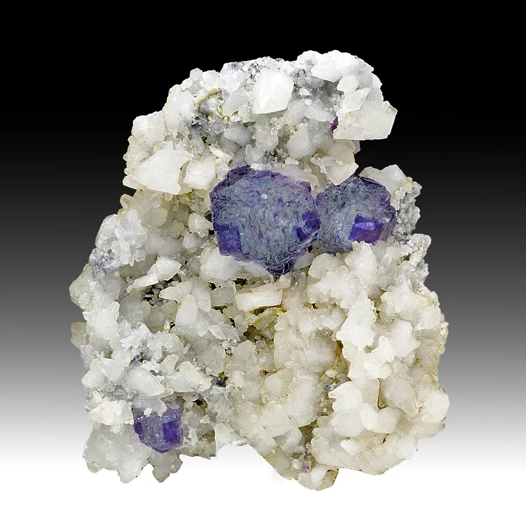 Fluorite with Calcite, Quartz image