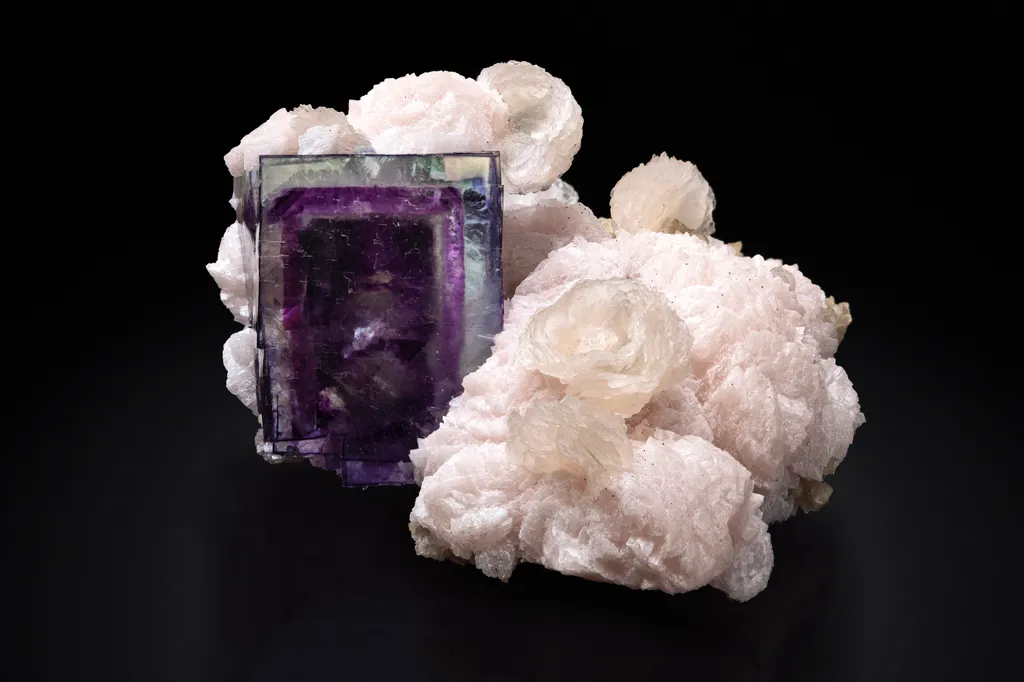 Fluorite with Calcite Rosette image