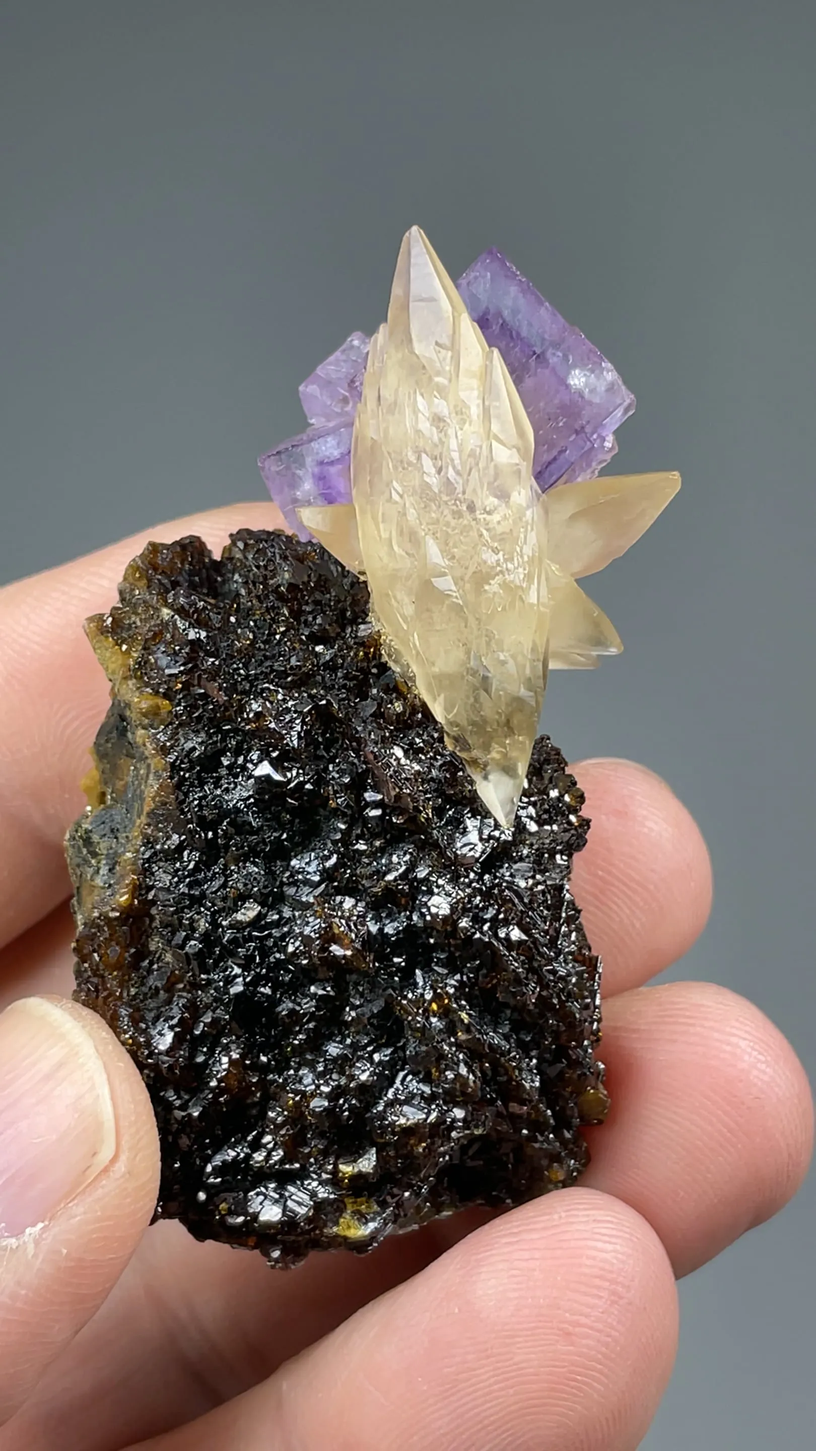 Fluorite with Calcite, Sphalerite - image 2