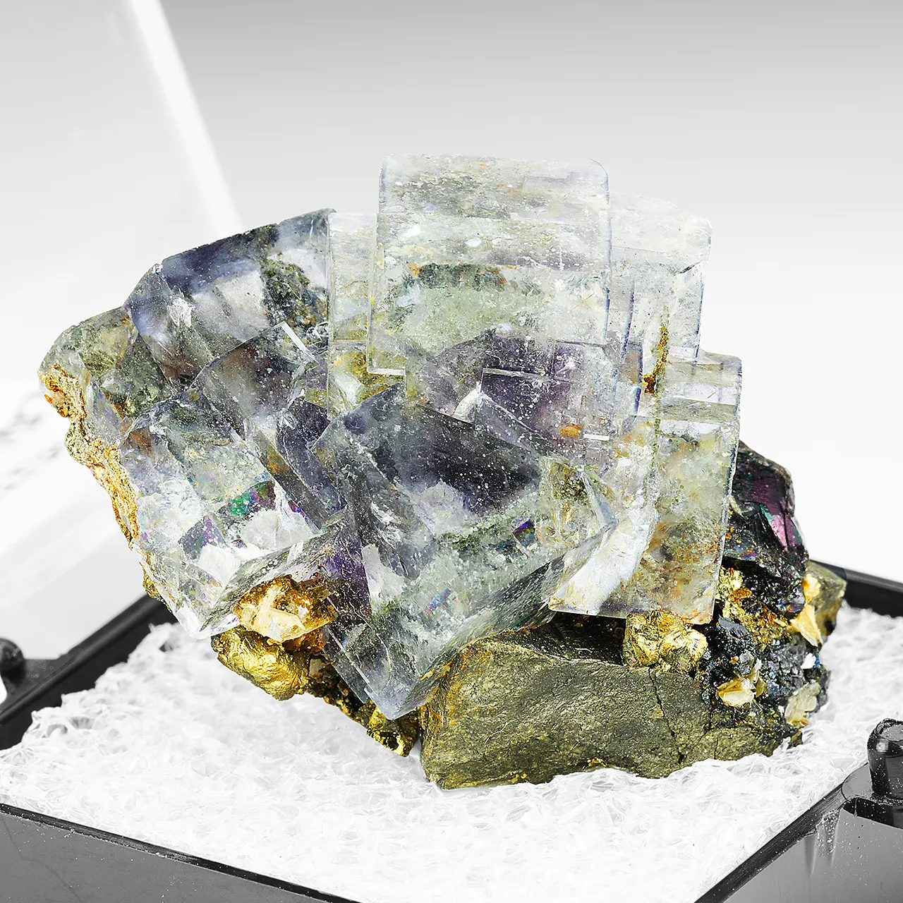 Fluorite with Cassiterite, Chalcopyrite - image 1