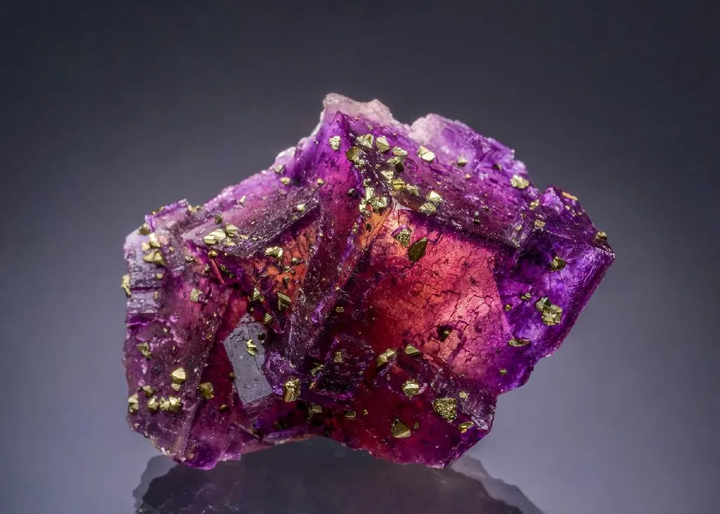 Fluorite with Chalcopyrite