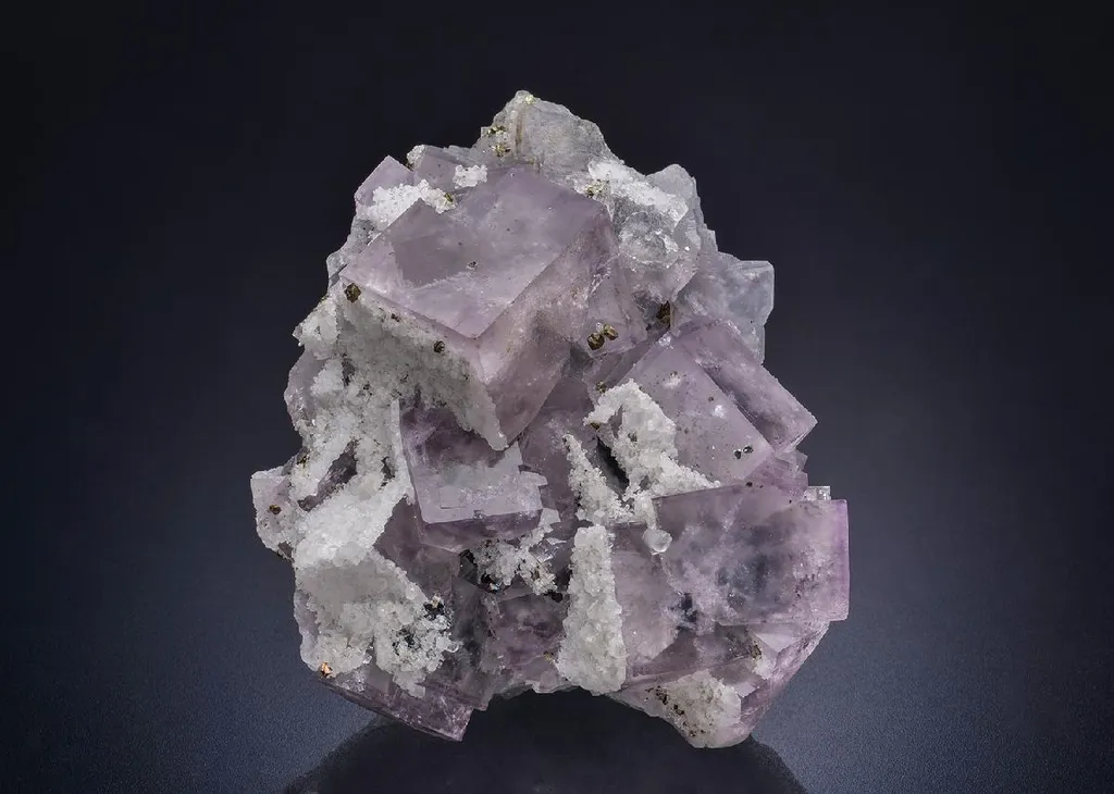 Fluorite with Chalcopyrite and Calcite image