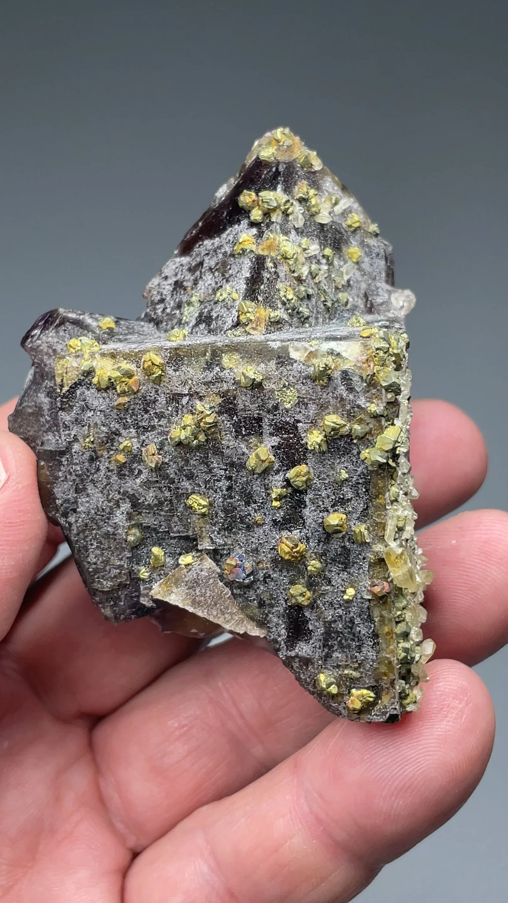 Fluorite with Chalcopyrite, Barite - image 2