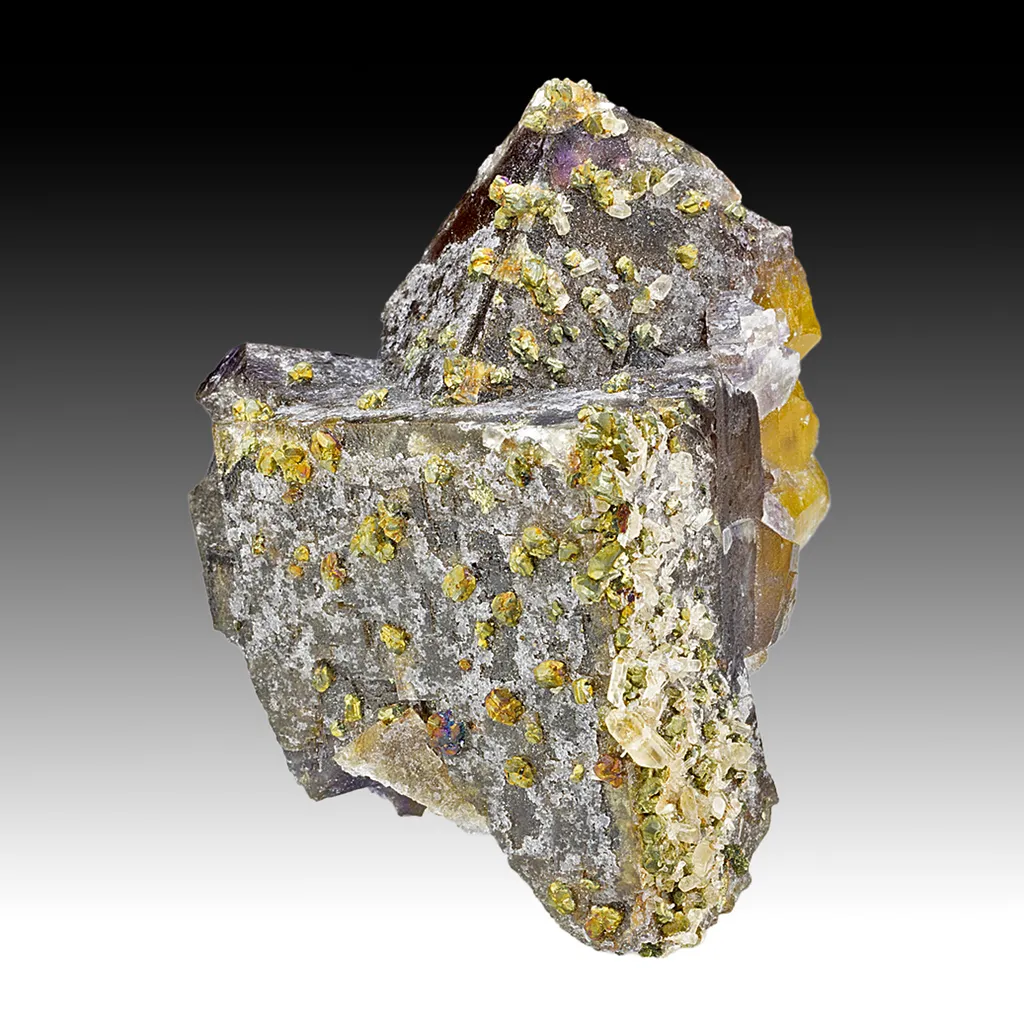 Fluorite with Chalcopyrite, Barite image