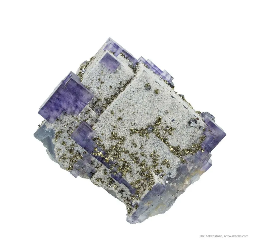 Fluorite With Chalcopyrite, Galena, and Calcite (Illustrated). image