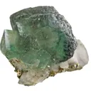 Fluorite With Chalcopyrite on Quartz - image 1