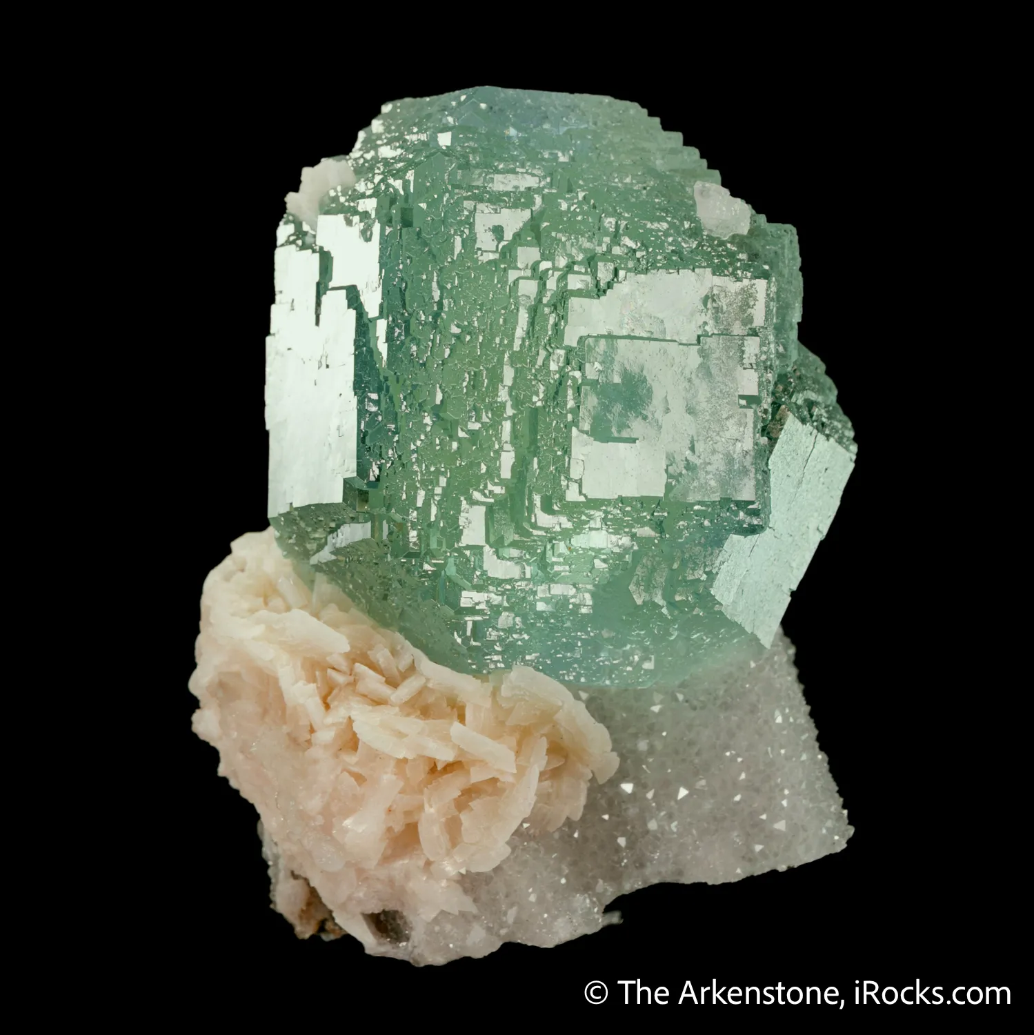 Fluorite with Dolomite on Quartz - image 4