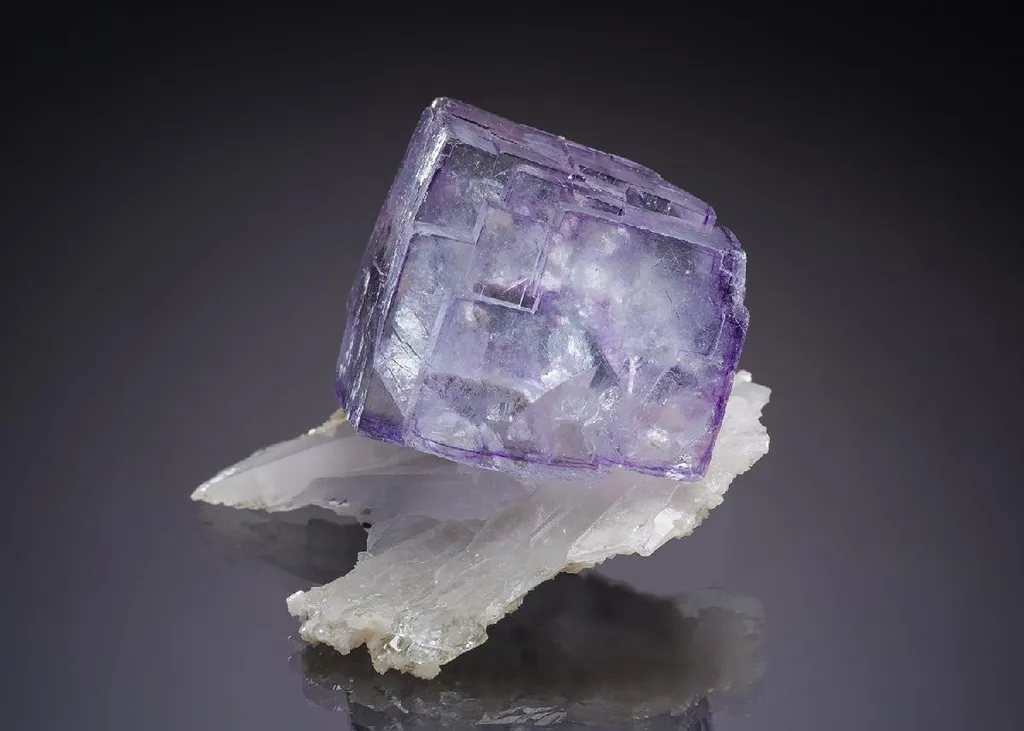 Fluorite with Dolomite on Quartz image