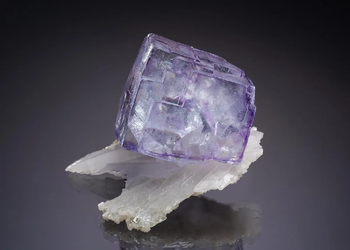 Fluorite with Dolomite on Quartz - image 1