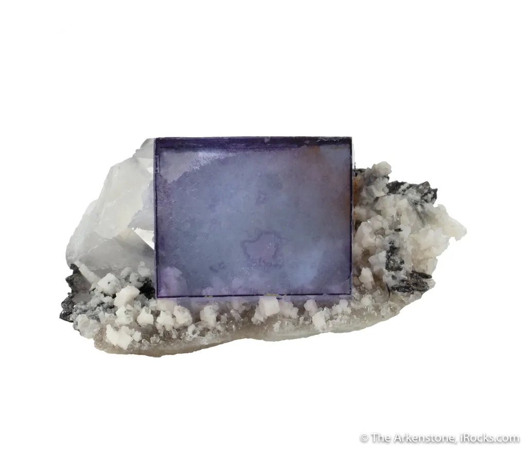 Fluorite with Ferberite, Quartz and Calcite - image 2