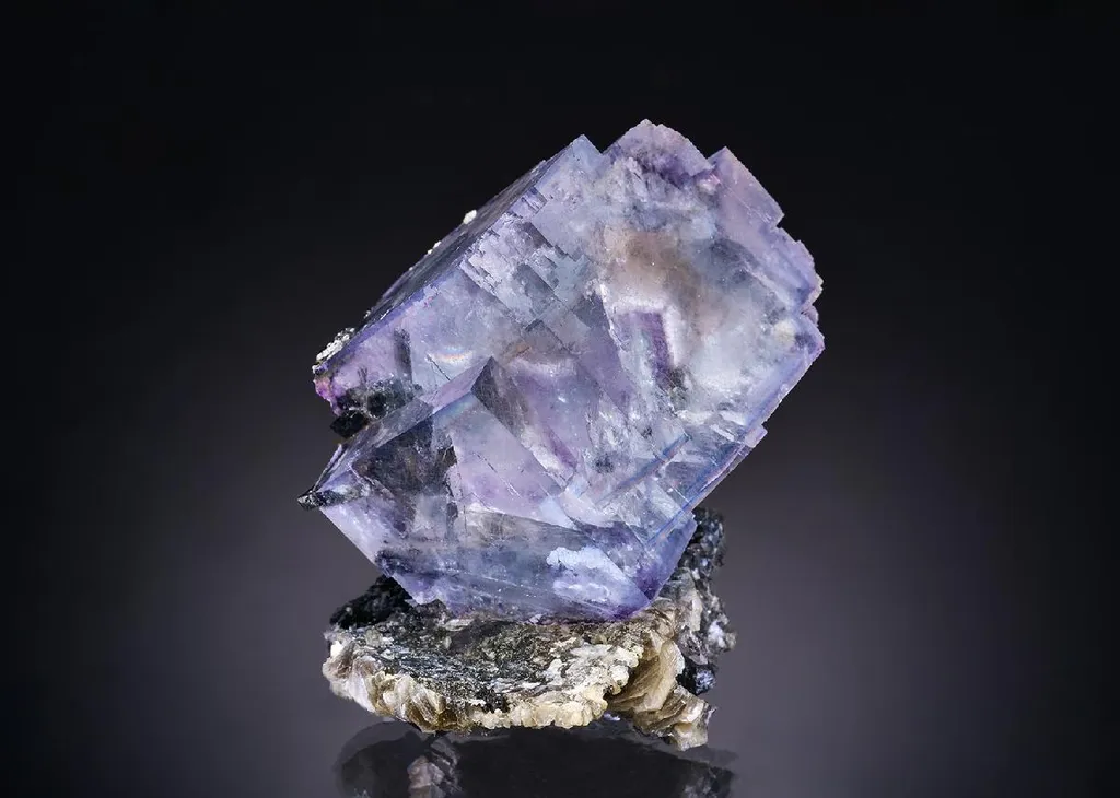 Fluorite with Ferberite Quartz, Arsenopyrite and Muscovite