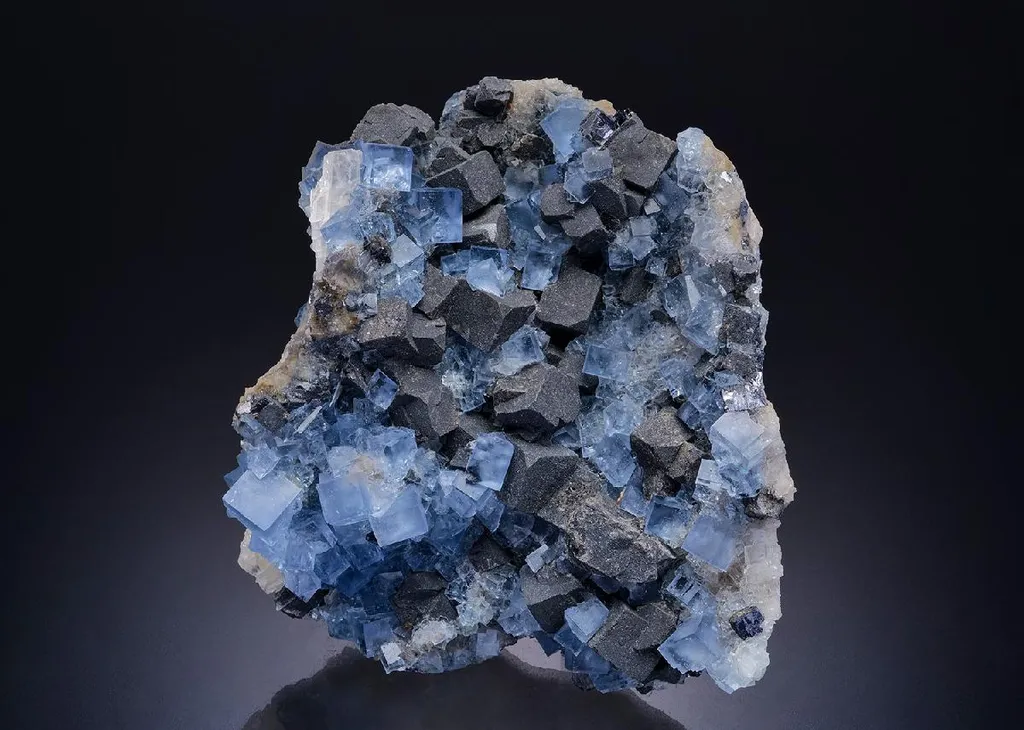 Fluorite with Galena and Baryte image